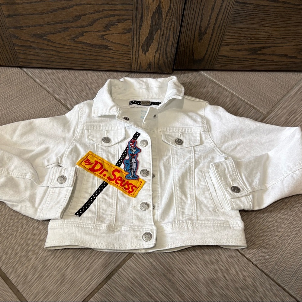 Dr. Seuss Kids White Customized Denim Jacket